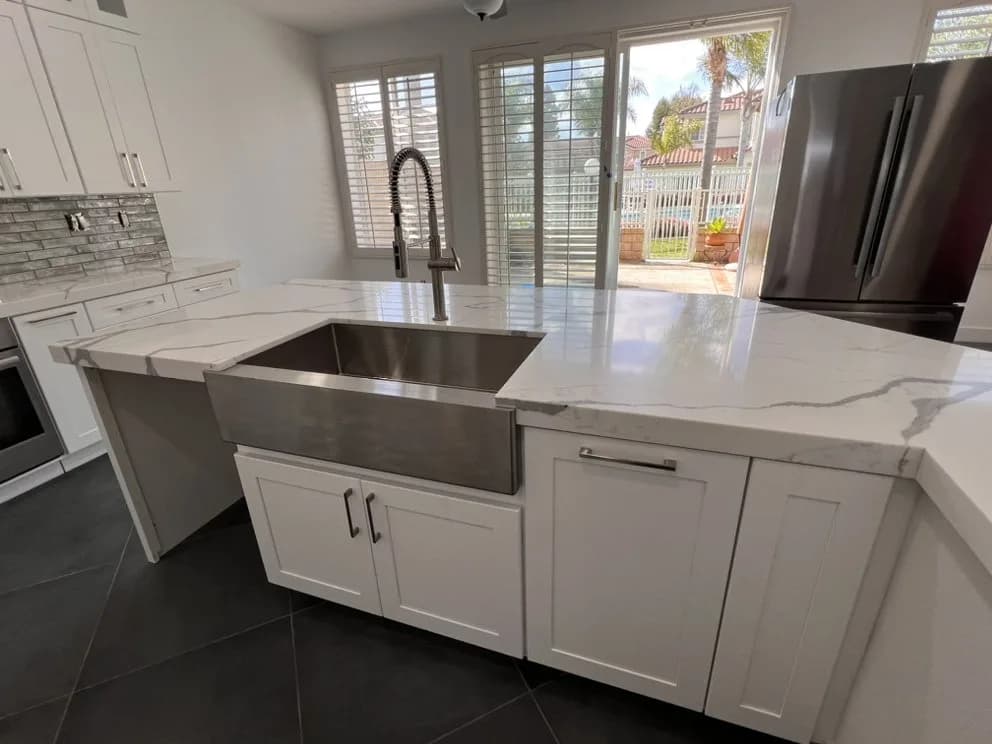 Finished Laguna Niguel kitchen showcasing clean lines and natural light